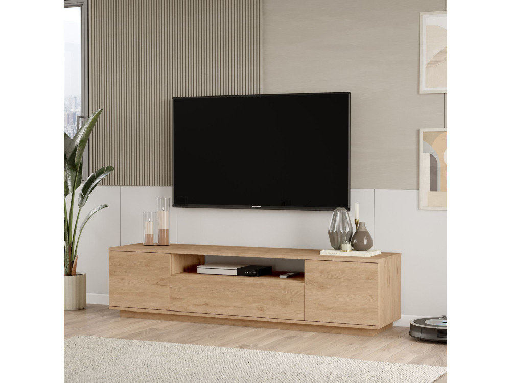 Meuble TV en bois "Rowen" - 180 x 44 x 44 cm - Marron