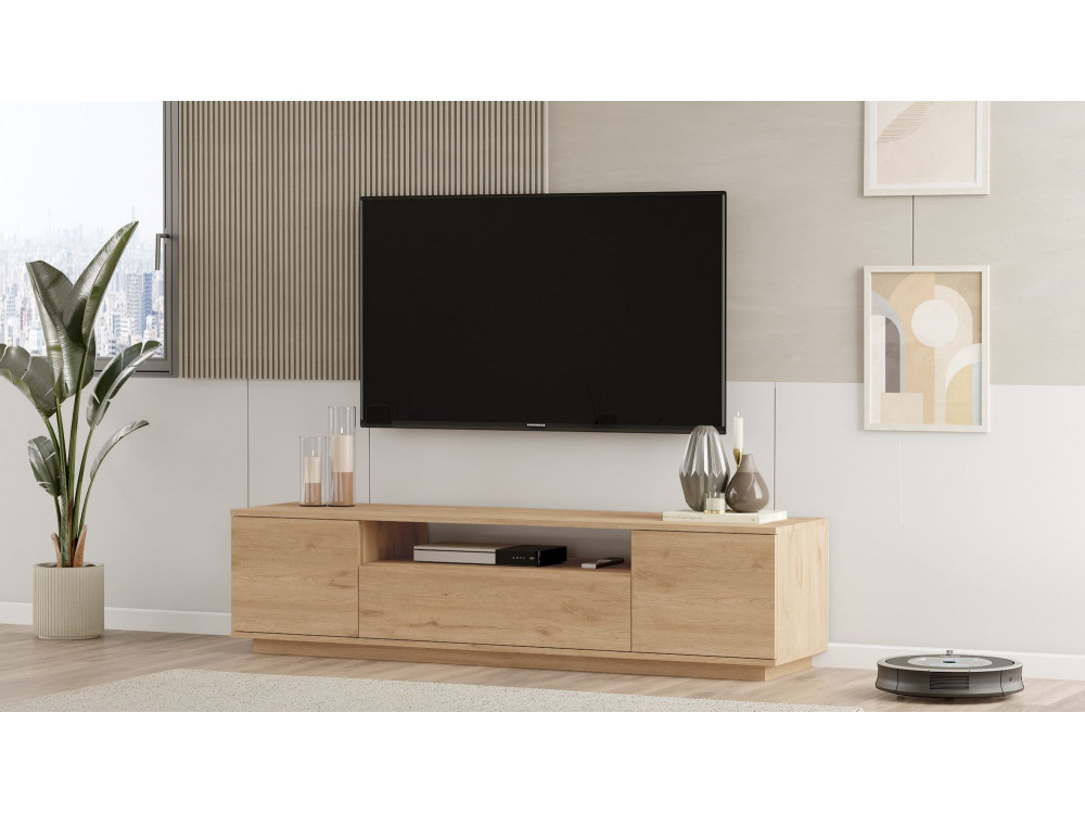 Meuble TV en bois "Rowen" - 180 x 44 x 44 cm - Marron