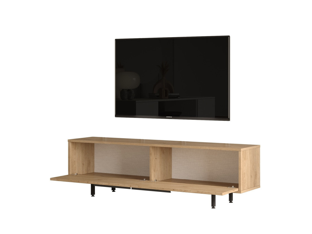 Meuble TV en bois "Calvin" - 160 x 35 x 45 cm - Marron