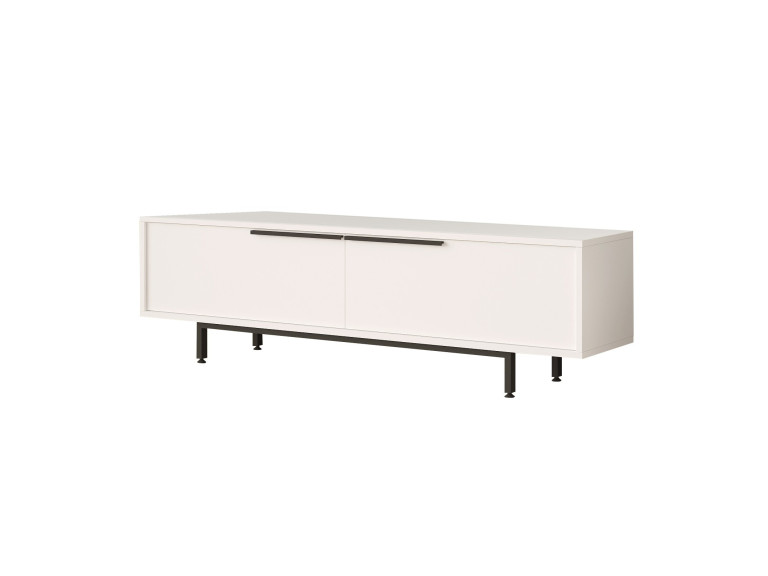Meuble TV en bois "Calvin" - 160 x 35 x 45 cm - Blanc