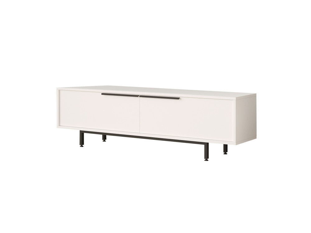 Meuble TV en bois "Calvin" - 160 x 35 x 45 cm - Blanc