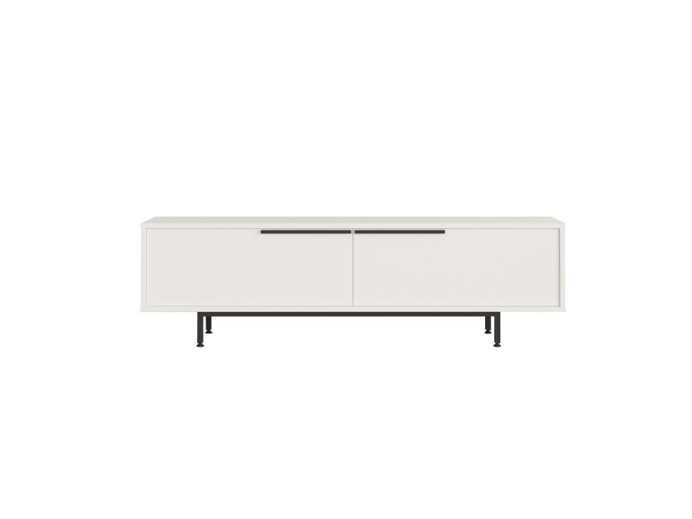 Meuble TV en bois "Calvin" - 160 x 35 x 45 cm - Blanc