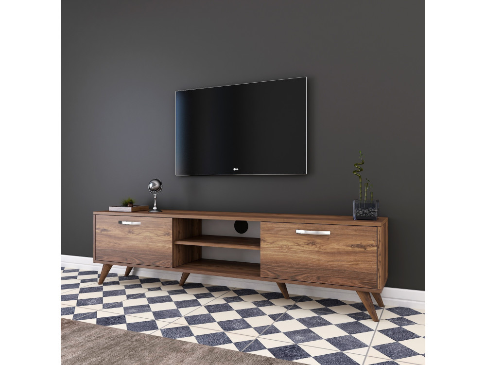 Meuble TV en bois "Atik" - 180 x 35 x 48 cm - Marron