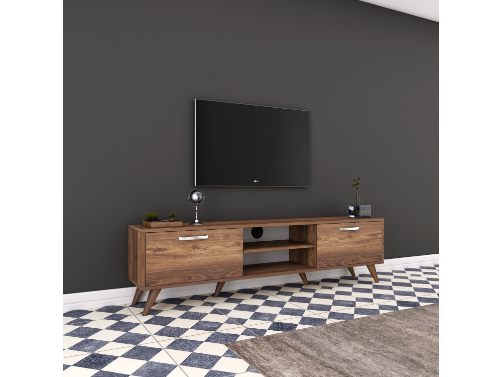 Meuble TV en bois "Atik" - 180 x 35 x 48 cm - Marron