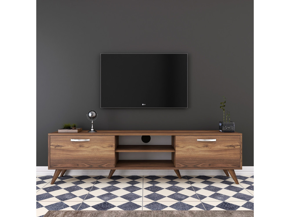 Meuble TV en bois "Atik" - 180 x 35 x 48 cm - Marron