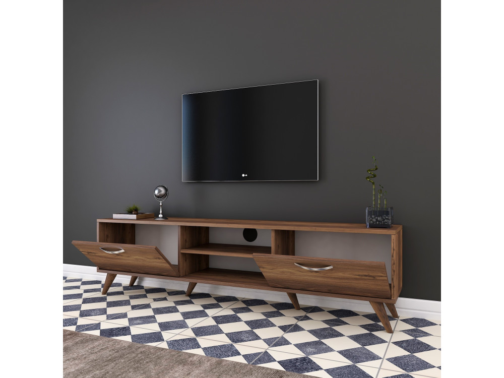 Meuble TV en bois "Atik" - 180 x 35 x 48 cm - Marron
