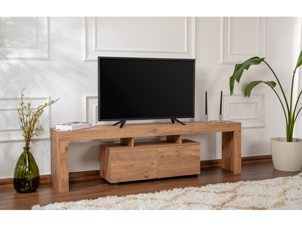 Meuble TV en bois "Enclave" - 180 x 31 x 50 cm - Marron