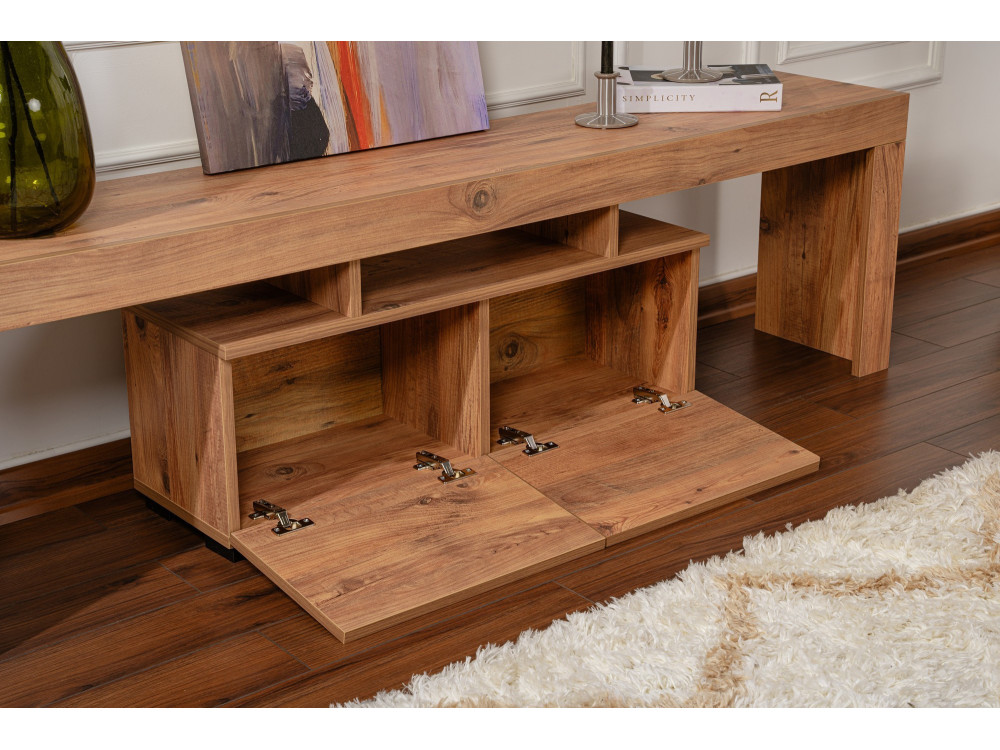 Meuble TV en bois "Enclave" - 180 x 31 x 50 cm - Marron