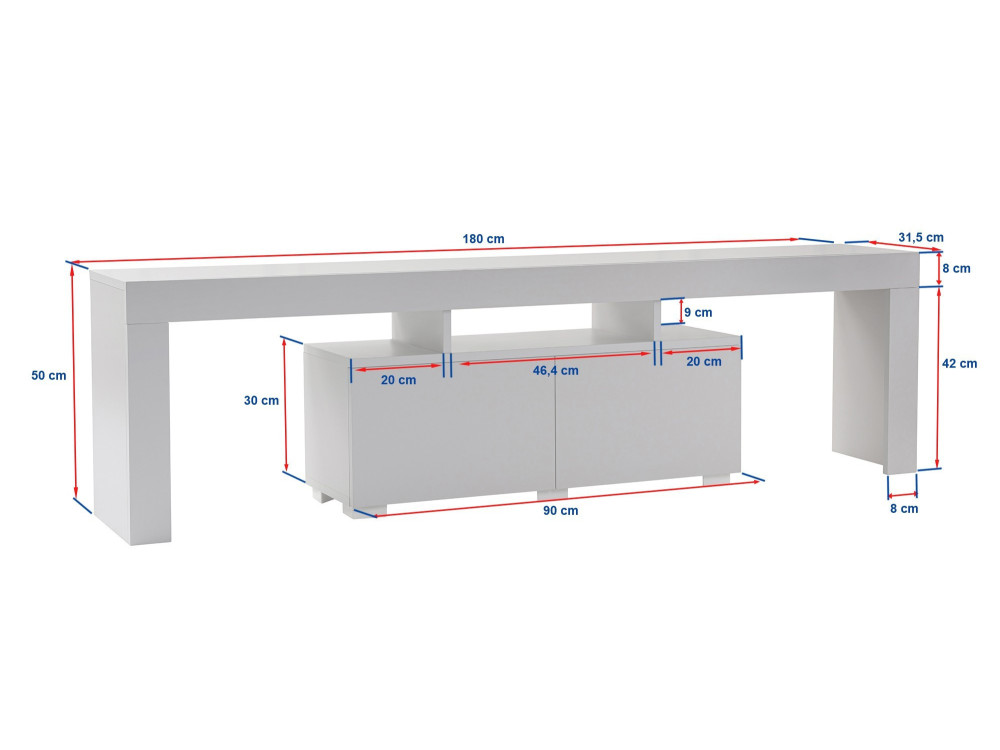 Meuble TV en bois "Enclave" - 180 x 31 x 50 cm - Marron