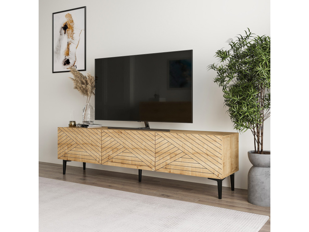 Meuble TV en bois "Felix" 160 x 31,4 x 44,1 cm - Chêne saphir