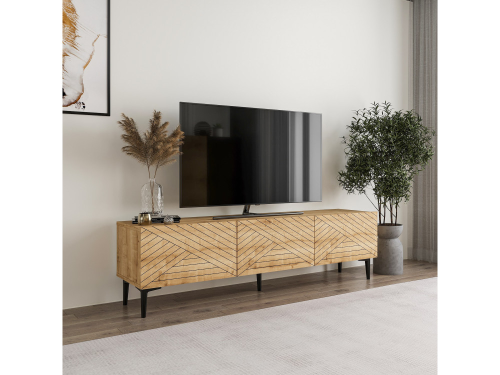 Meuble TV en bois "Felix" 160 x 31,4 x 44,1 cm - Chêne saphir