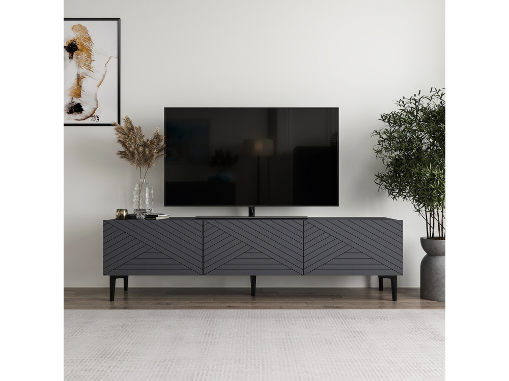Meuble TV en bois "Felix" 160 x 31,4 x 44,1 cm - Anthracite