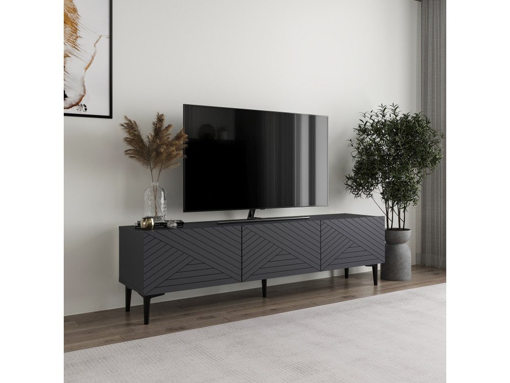 Meuble TV en bois "Felix" 160 x 31,4 x 44,1 cm - Anthracite