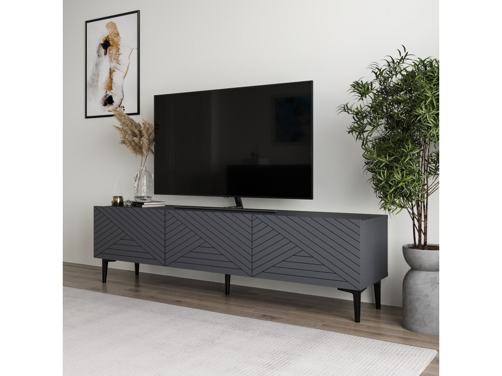 Meuble TV en bois "Felix" 160 x 31,4 x 44,1 cm - Anthracite