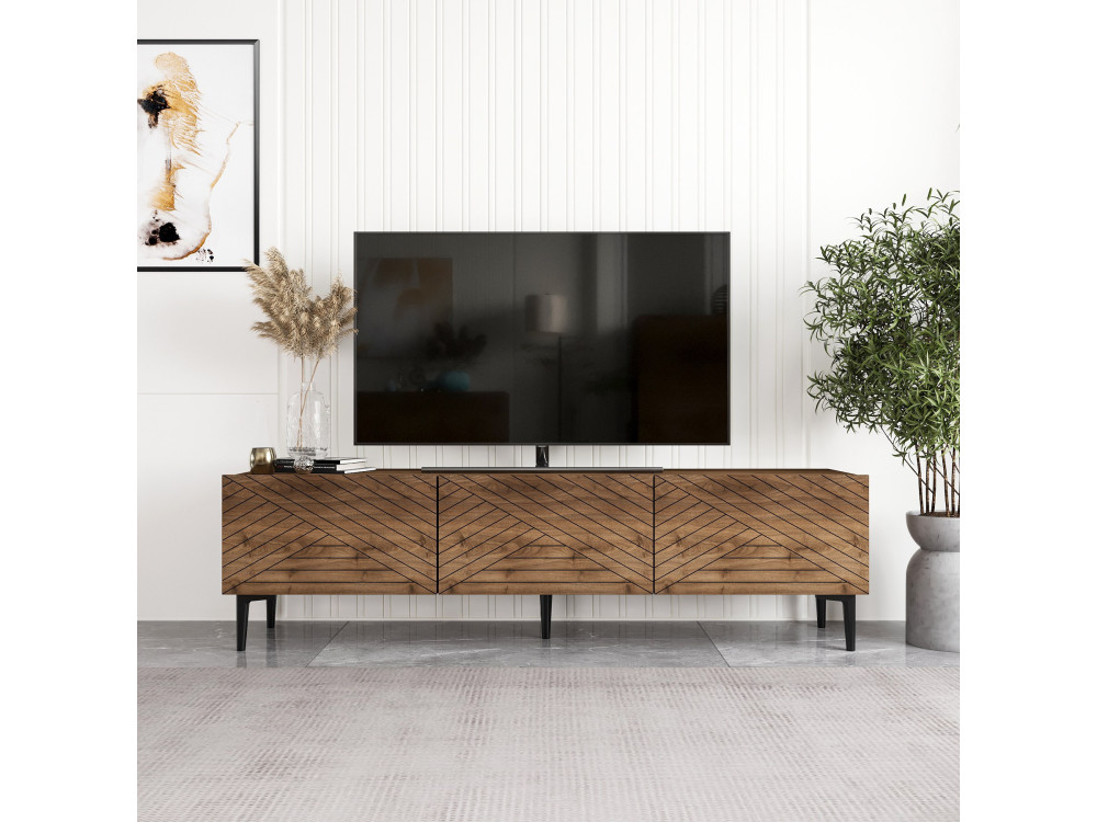 Meuble TV en bois "Felix" - 160 x 31 x 44 cm - Marron
