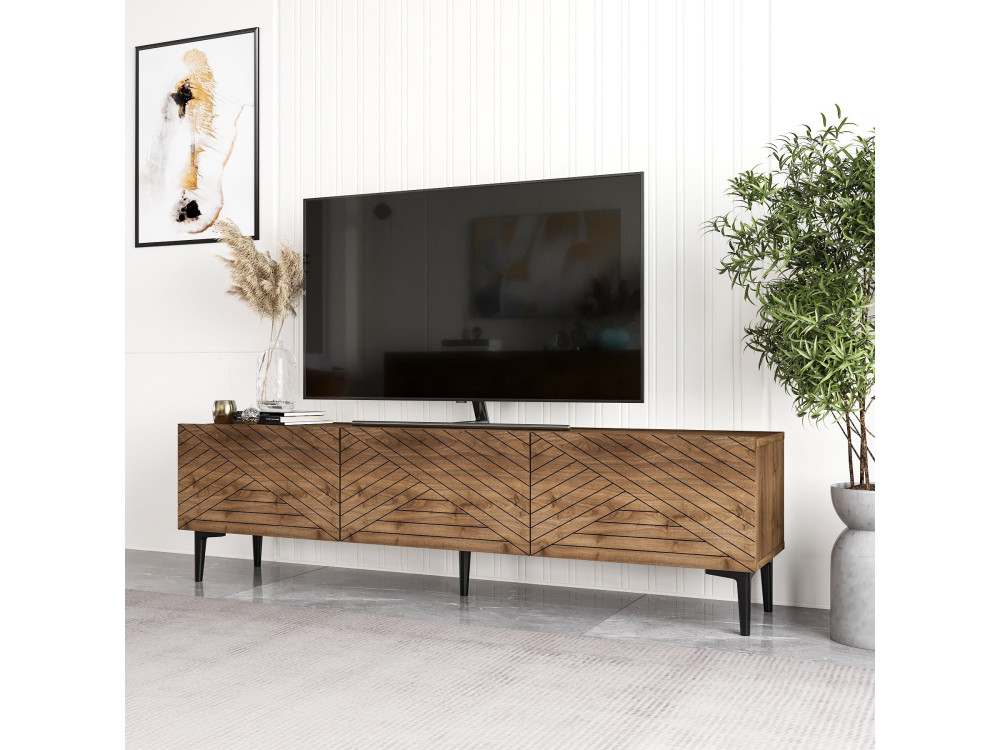 Meuble TV en bois "Felix" - 160 x 31 x 44 cm - Marron