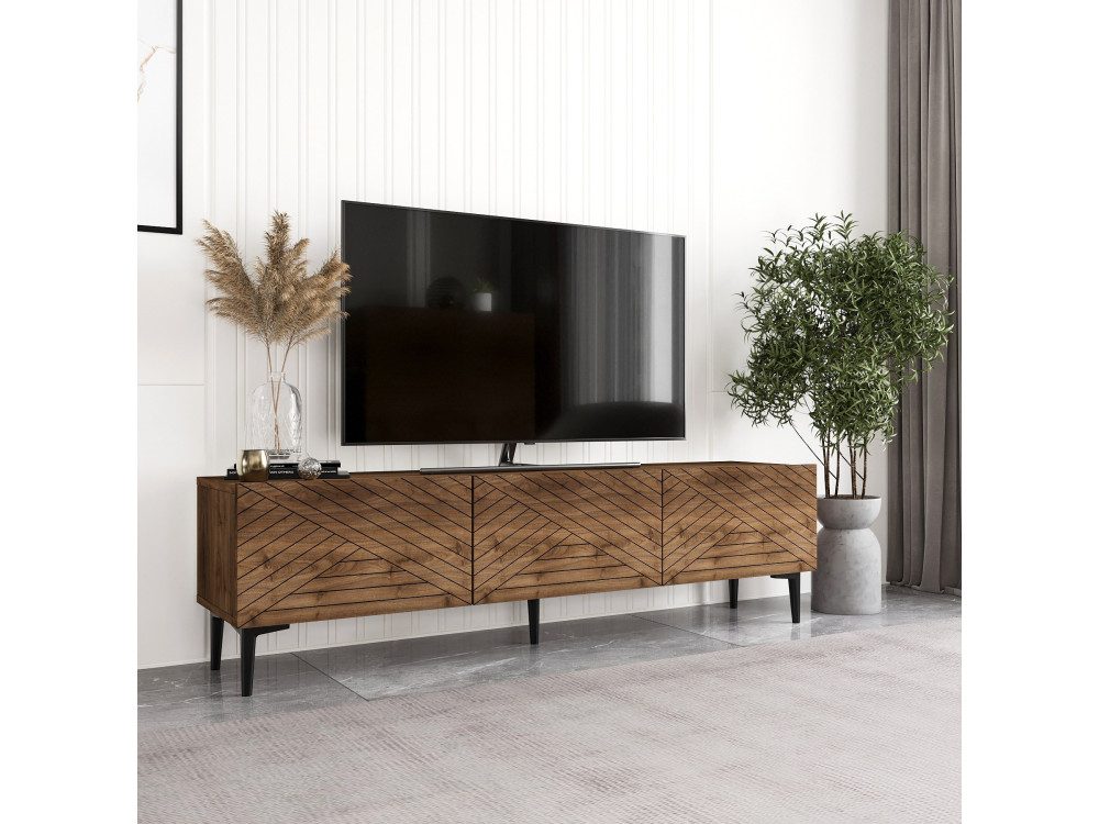 Meuble TV en bois "Felix" - 160 x 31 x 44 cm - Marron