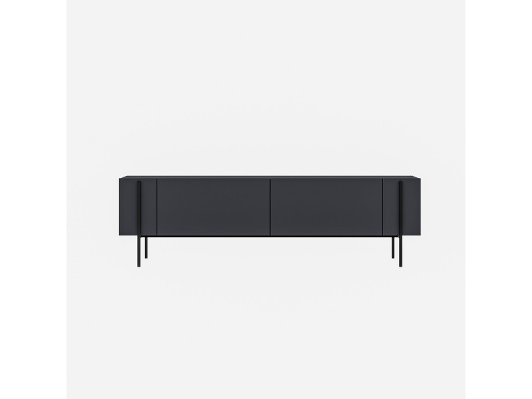 Meuble TV en bois "Herman" - 160 x 31 x 45 cm - Gris anthracite