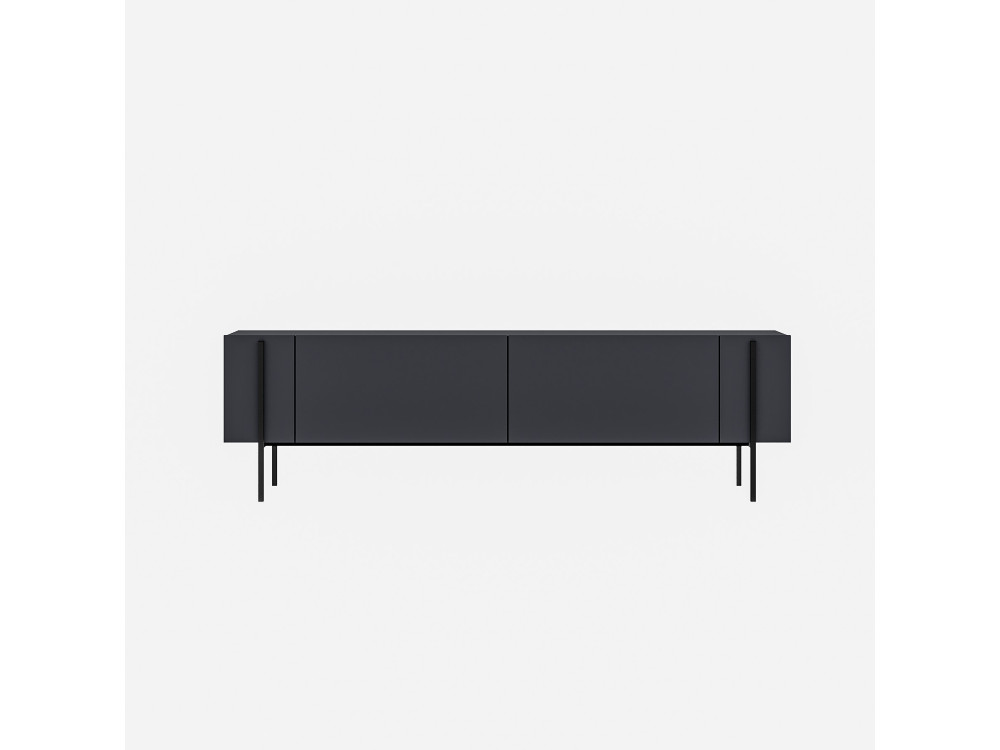 Meuble TV en bois "Herman" - 160 x 31 x 45 cm - Gris anthracite