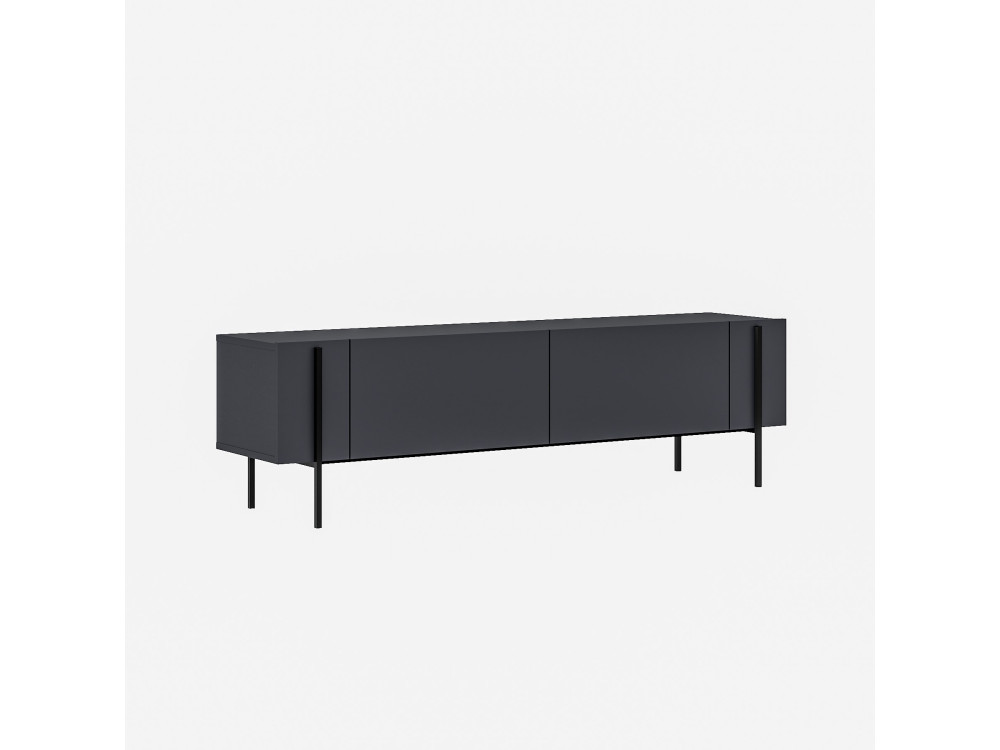 Meuble TV en bois "Herman" - 160 x 31 x 45 cm - Gris anthracite