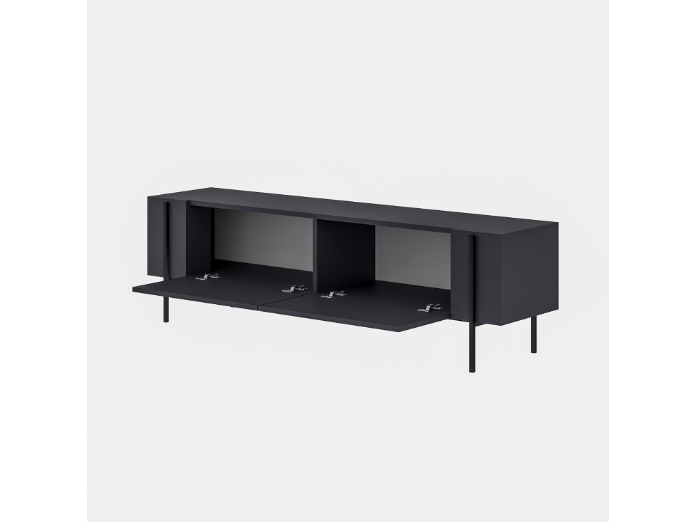 Meuble TV en bois "Herman" - 160 x 31 x 45 cm - Gris anthracite