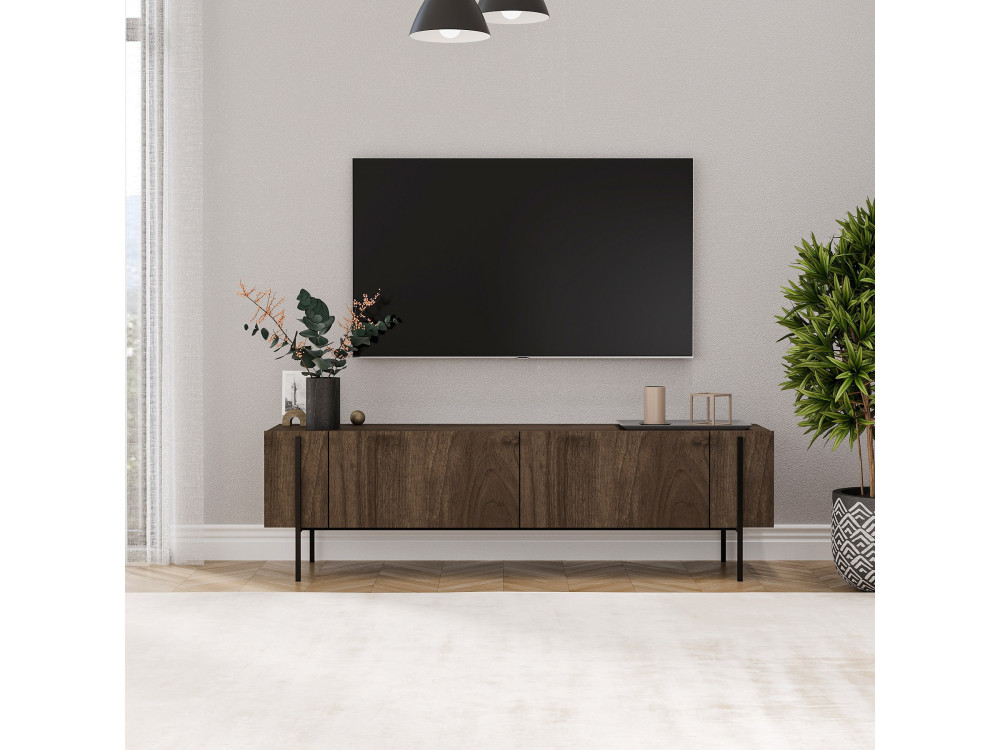 Meuble TV en bois "Herman" - 160 x 31 x 45 cm - Marron