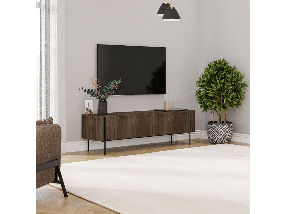 Meuble TV en bois "Herman" - 160 x 31 x 45 cm - Marron
