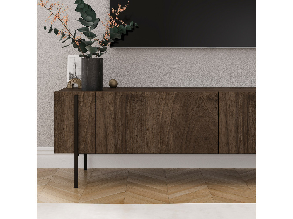 Meuble TV en bois "Herman" - 160 x 31 x 45 cm - Marron