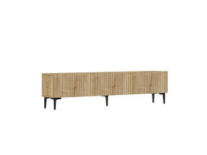 Meuble TV en bois "Oscar" - 180 x 31 x 45 cm - Marron clair