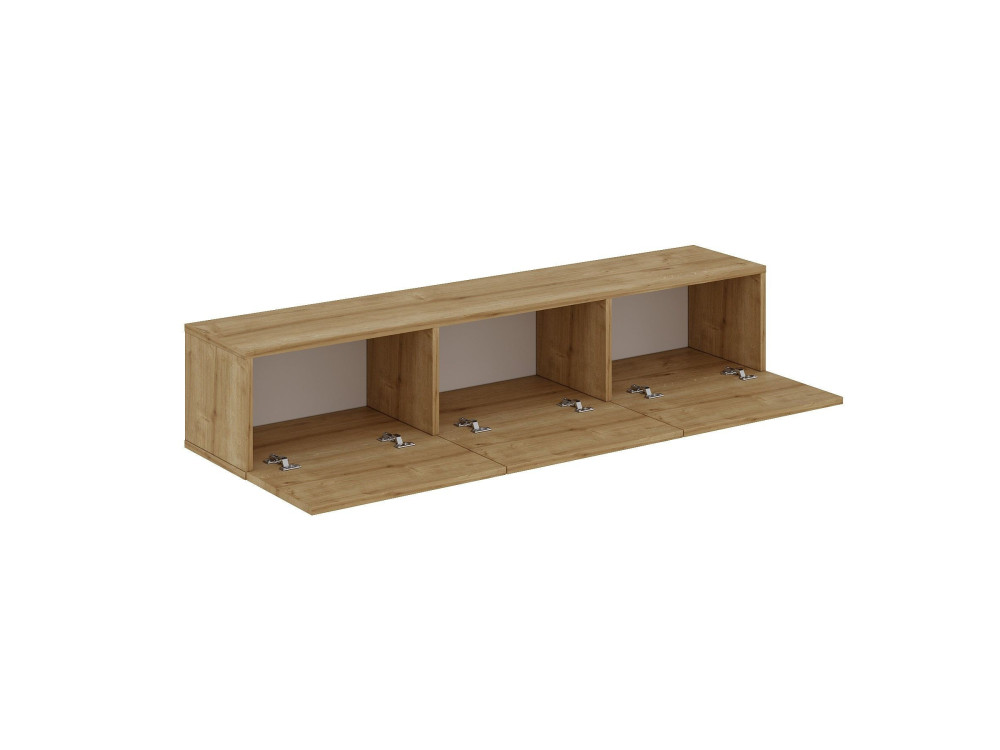 Meuble TV en bois "Oscar" - 180 x 31 x 45 cm - Marron clair