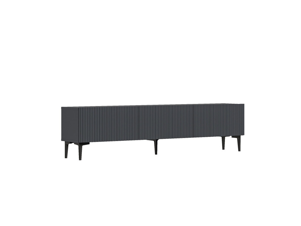 Meuble TV en bois "Oscar" - 180 x 31 x 45 cm - Gris anthracite