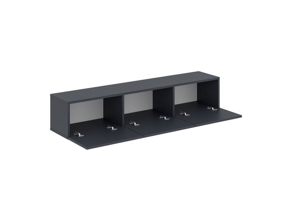 Meuble TV en bois "Oscar" - 180 x 31 x 45 cm - Gris anthracite