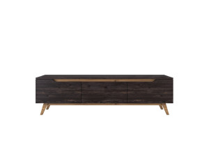 Meuble TV en bois "Digi" - 180 x 35 x 48 cm - Noir