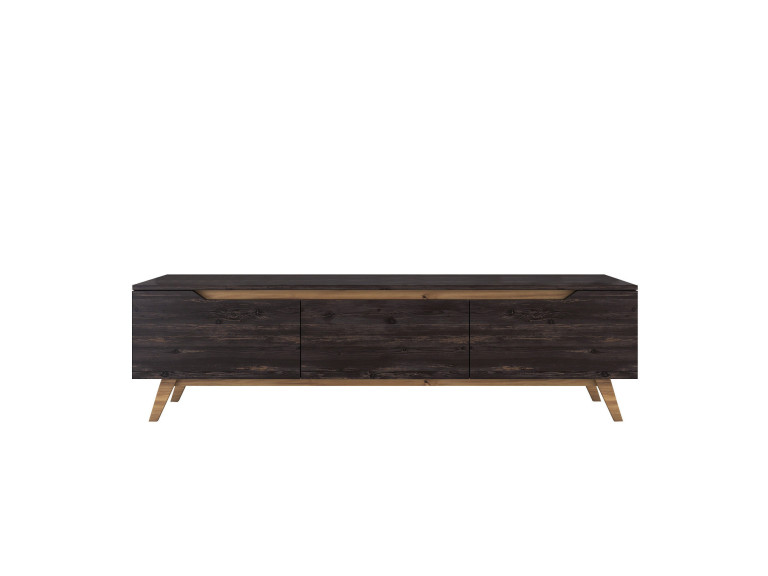 Meuble TV en bois "Digi" - 180 x 35 x 48 cm - Noir