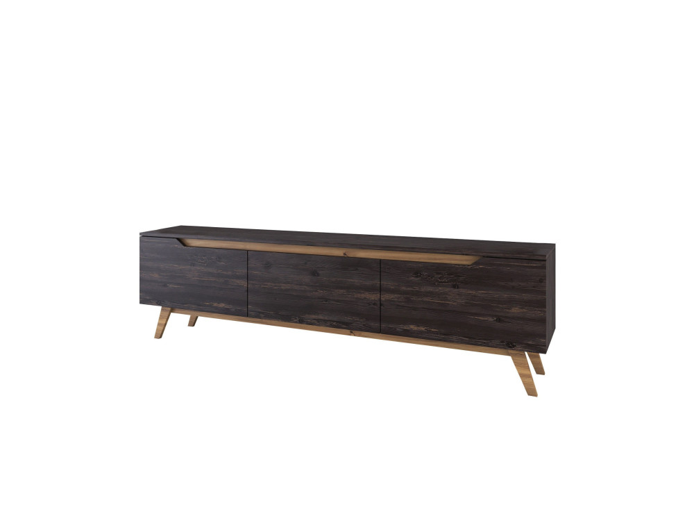Meuble TV en bois "Digi" - 180 x 35 x 48 cm - Noir