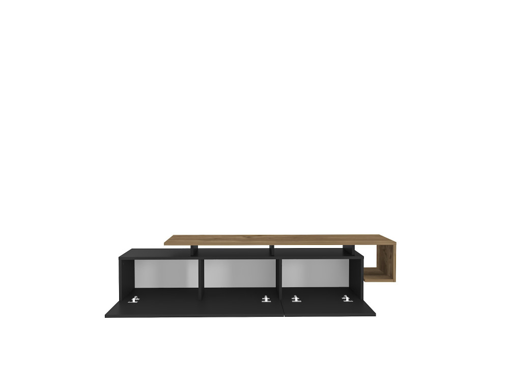 Meuble TV en bois "Basak" - 180 x 40 x 46 cm - Noir