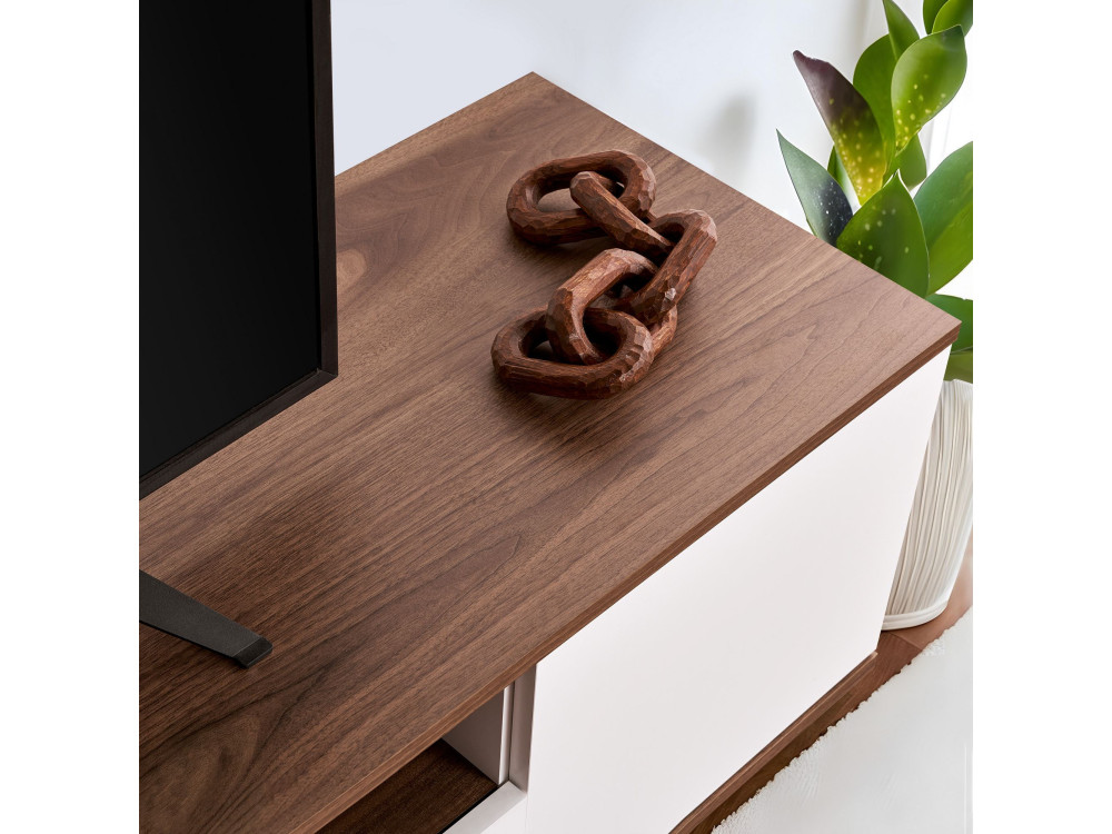 Meuble TV en bois "Veramont" - 180 x 44 x 44 cm - Marron foncé