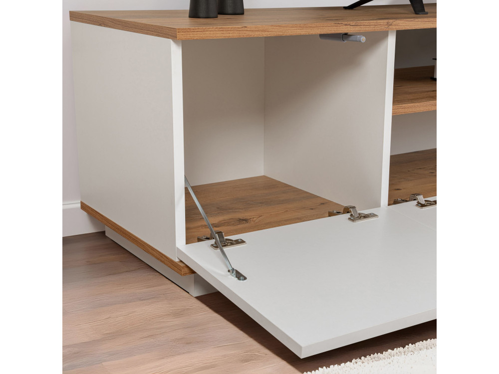 Meuble TV en bois "Veramont" - 180 x 44 x 44 cm - Marron