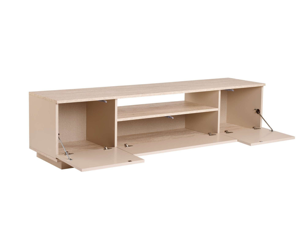 Meuble TV en bois "Veramont" - 180 x 44 x 44 cm - Beige
