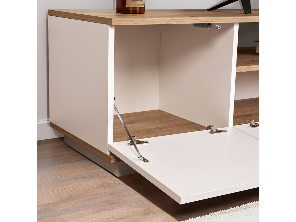 Meuble TV en bois "Veramont" - 180 x 44 x 44 cm - Marron clair