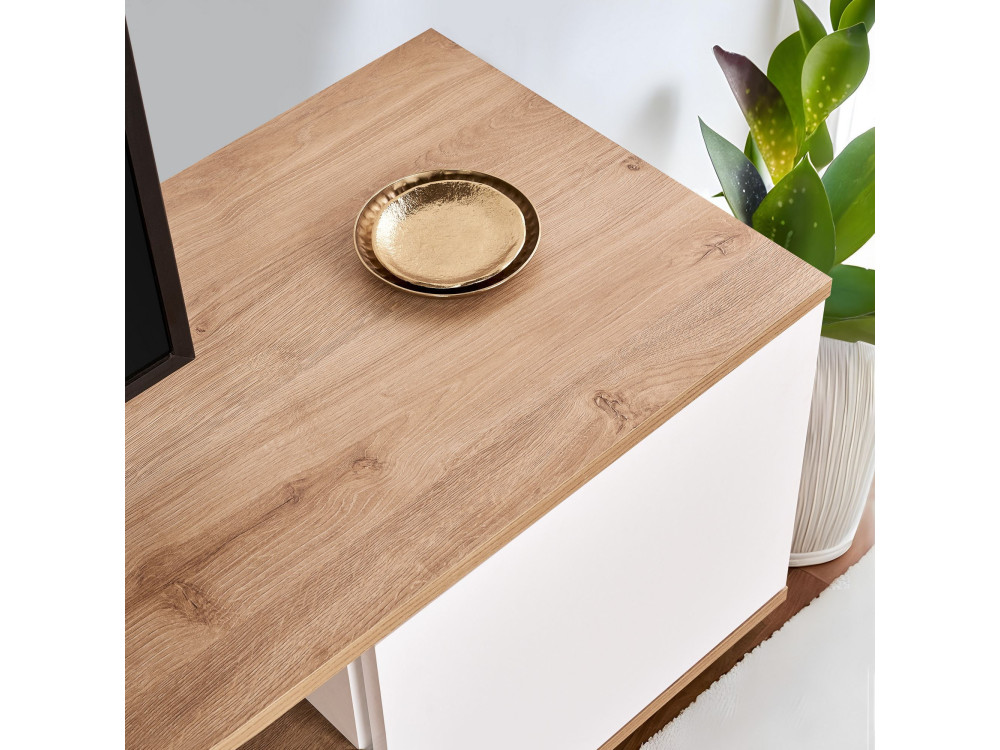 Meuble TV en bois "Veramont" - 180 x 44 x 44 cm - Marron clair