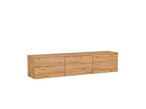 Meuble TV suspendu en bois avec éclairage LED "Neon illuminated" - 160 x 32 x 35 cm - Marron
