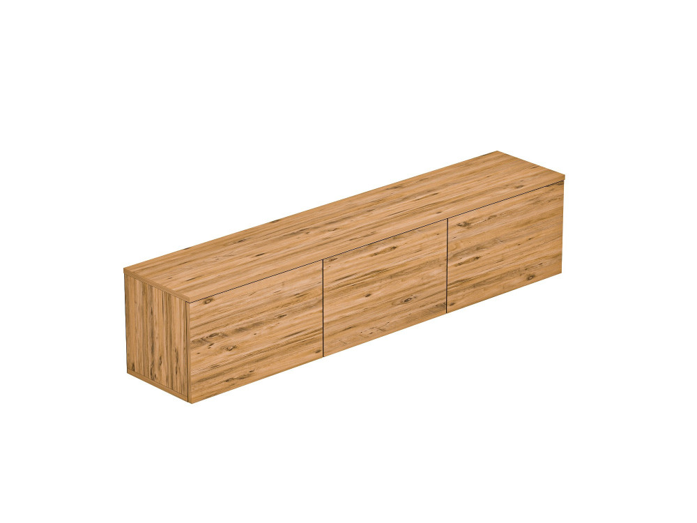 Meuble TV suspendu en bois avec éclairage LED "Neon illuminated" - 160 x 32 x 35 cm - Marron
