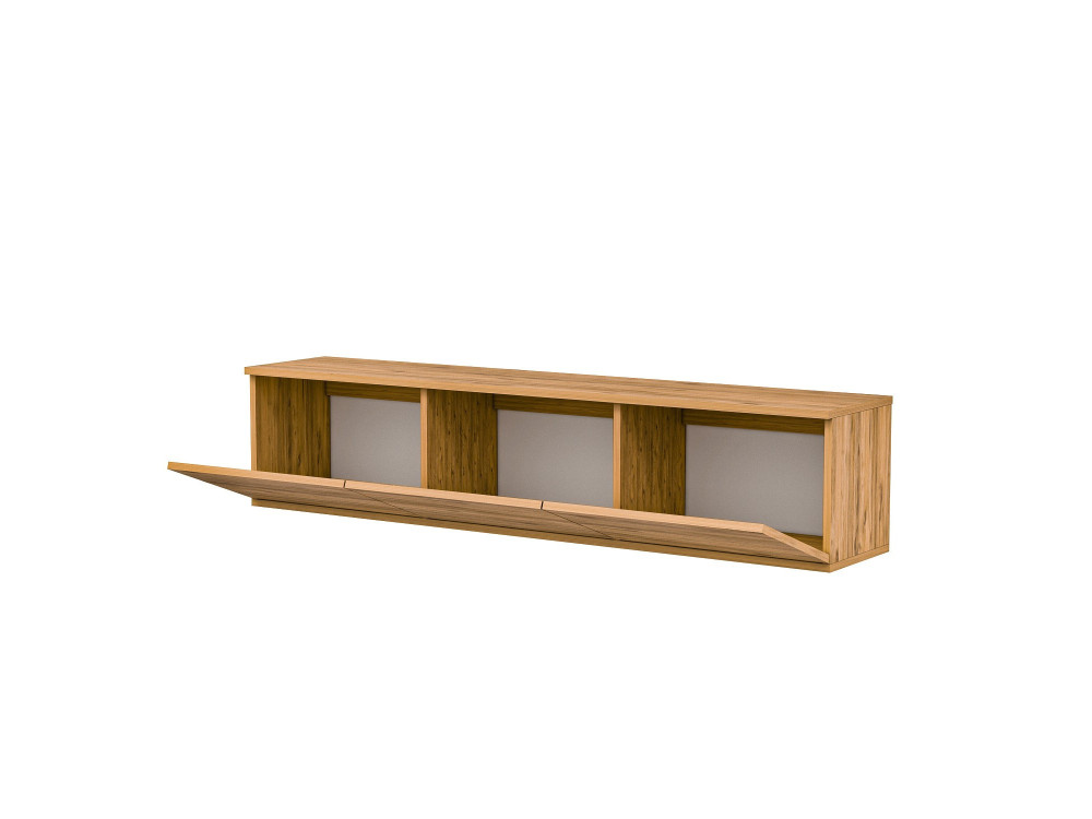 Meuble TV suspendu en bois avec éclairage LED "Neon illuminated" - 160 x 32 x 35 cm - Marron