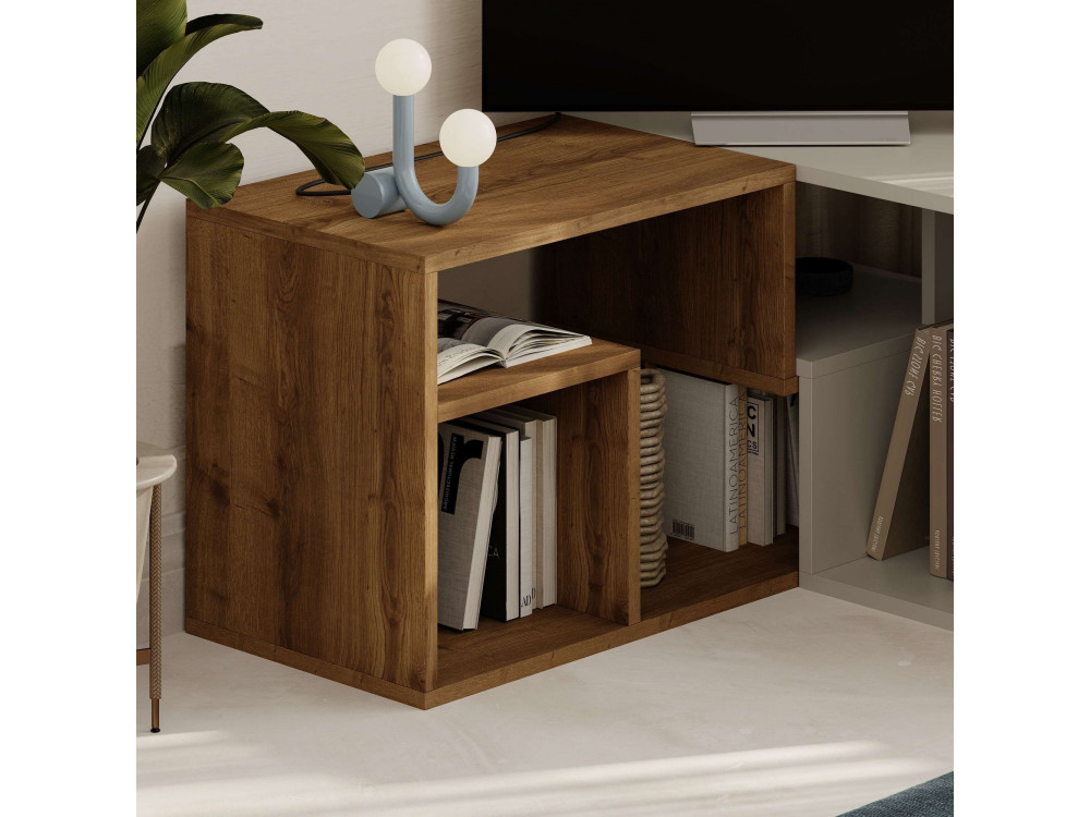 Meuble TV modulable en bois "Glis" - 145 x 35 x 44 cm - Beige