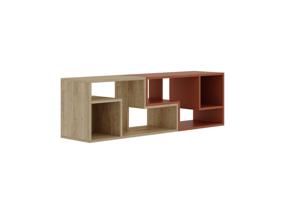 Meuble TV modulable en bois "Glis" - 145 x 35 x 44 cm - Terracotta