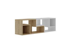 Meuble TV modulable en bois "Glis" - 145 x 35 x 44 cm - Blanc