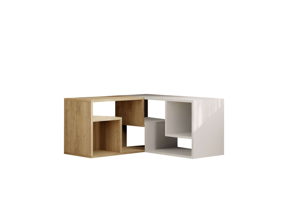 Meuble TV modulable en bois "Glis" - 145 x 35 x 44 cm - Blanc