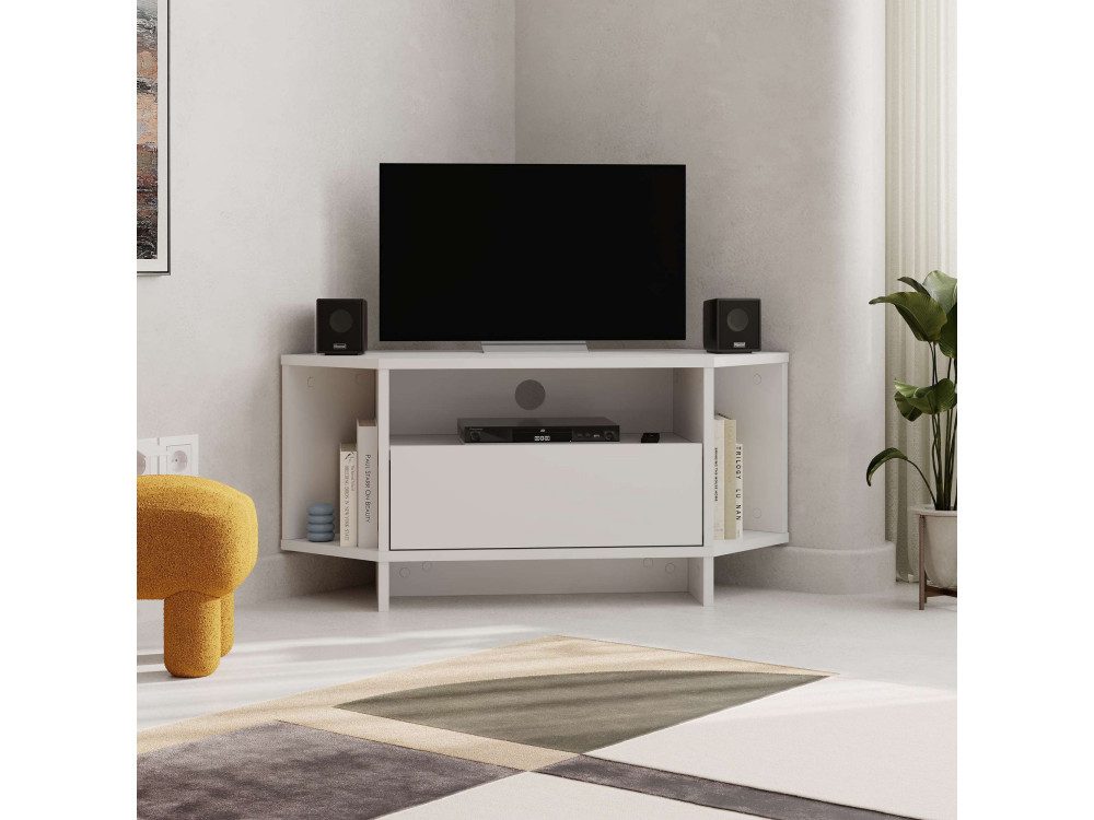 Meuble TV en bois "Viva" - 95 x 35 x 45 cm - Blanc