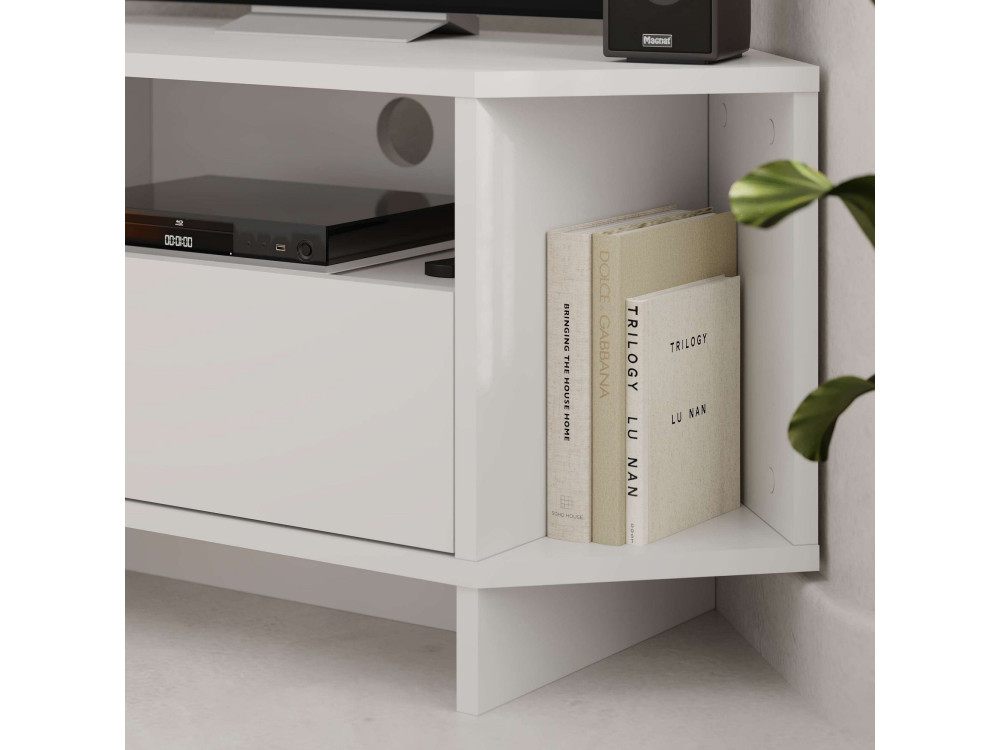Meuble TV en bois "Viva" - 95 x 35 x 45 cm - Blanc